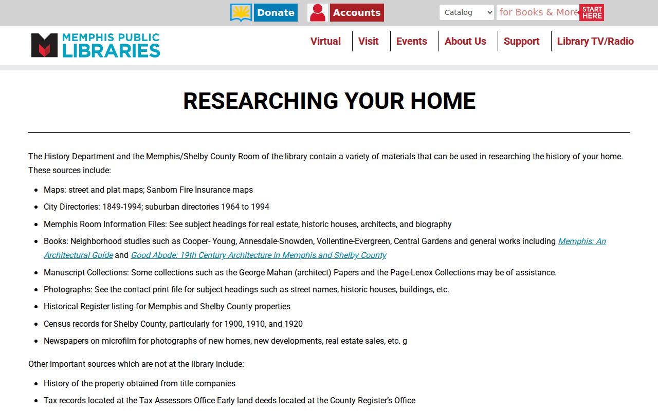 Tennessee city directory research at the Memphis and Shelby County Room